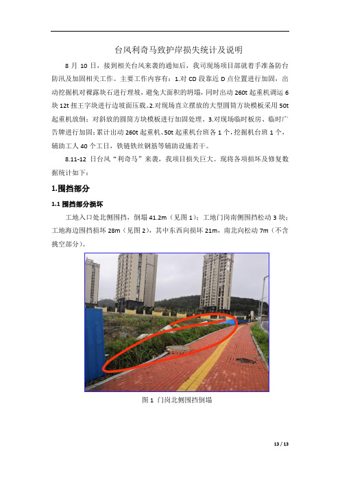 台风等自然灾害过后工地损失统计