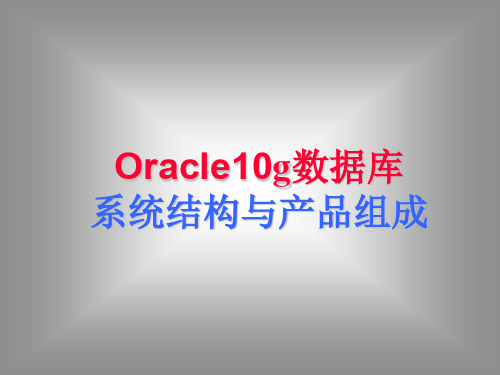 Oracle10g系统结构与产品组成