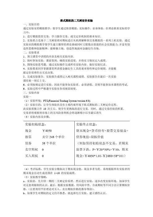 期权定价实验
