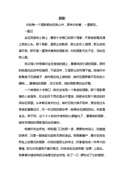 五年级作文：背影作文800字_4