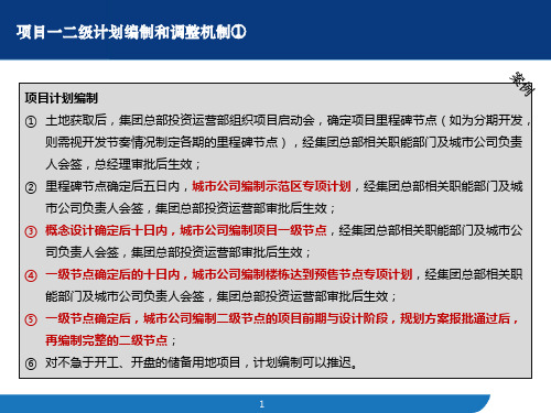 项目一二级计划编制和调整时机规定