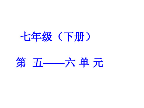 七年级政治下册第5-6单元复习课件(2019年11月整理)