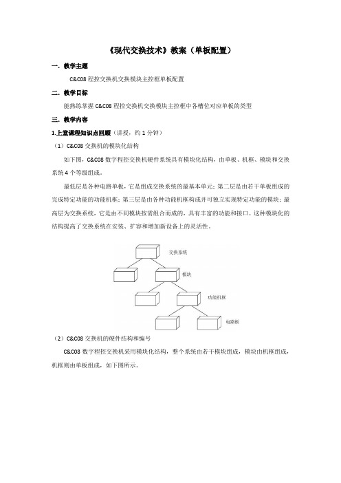 《现代交换技术》教案-单板配置