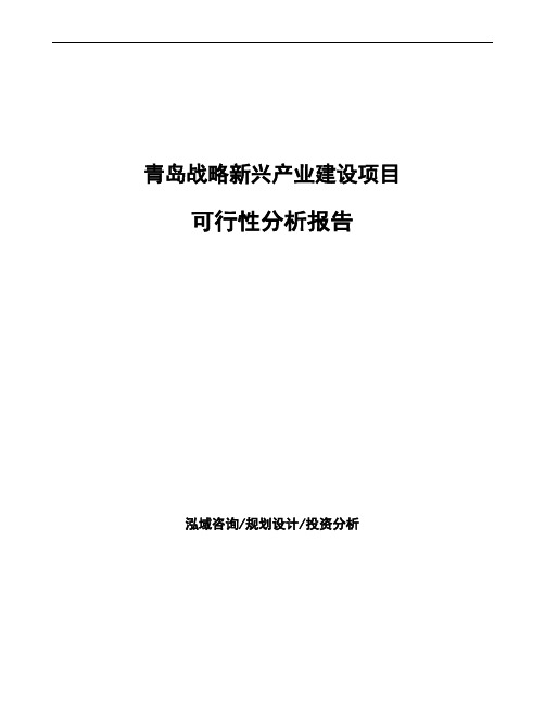 青岛战略新兴产业建设项目可行性分析报告