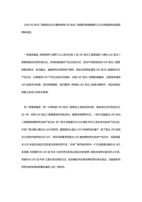 LED灯珠 白色LED发光二极管发光原理