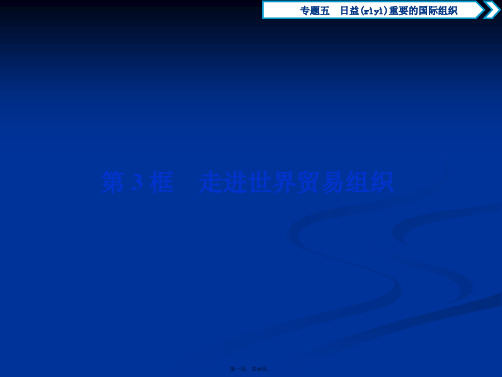 高中政治选修课件专题五第框 走进世界贸易组织