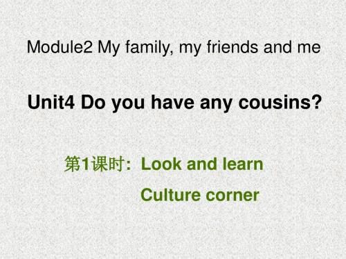 牛津上海版(深圳)四年级上学期unit 4《do you have any cousins》(第1课时