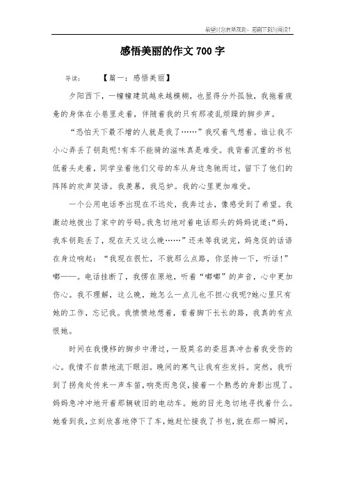 感悟美丽的作文700字