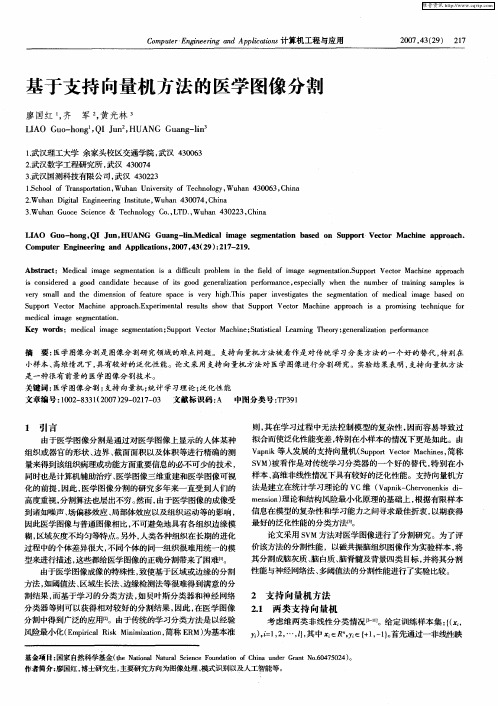 基于支持向量机方法的医学图像分割