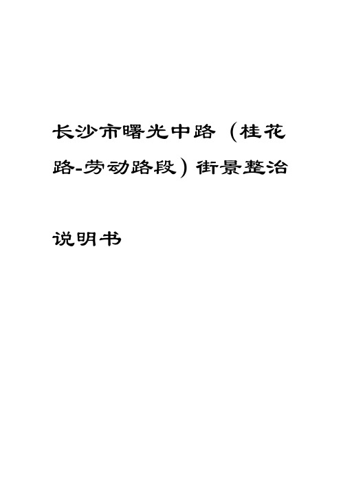 曙光路街道改造方案说明1