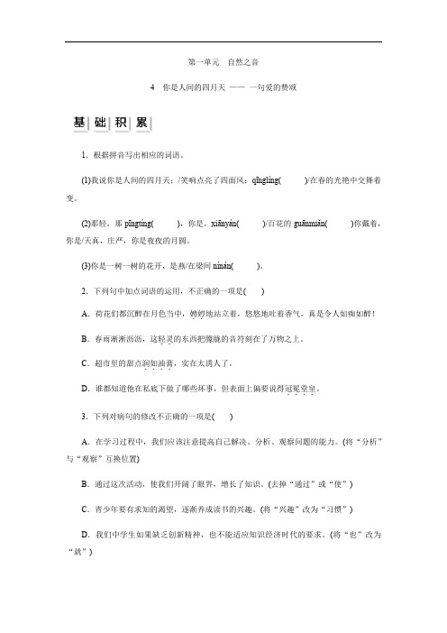 4 你是人间的四月天 —— 一句爱的赞颂