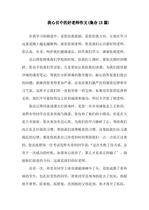 我心目中的好老师作文(集合15篇)精选