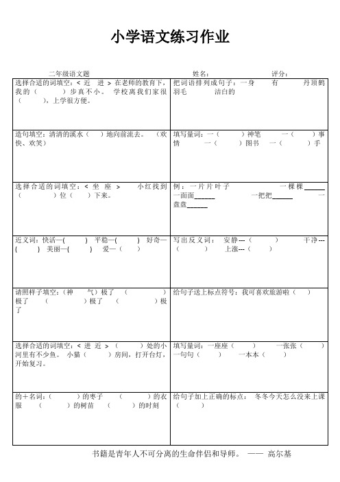 小学二年级语文精题选做系列II (25)