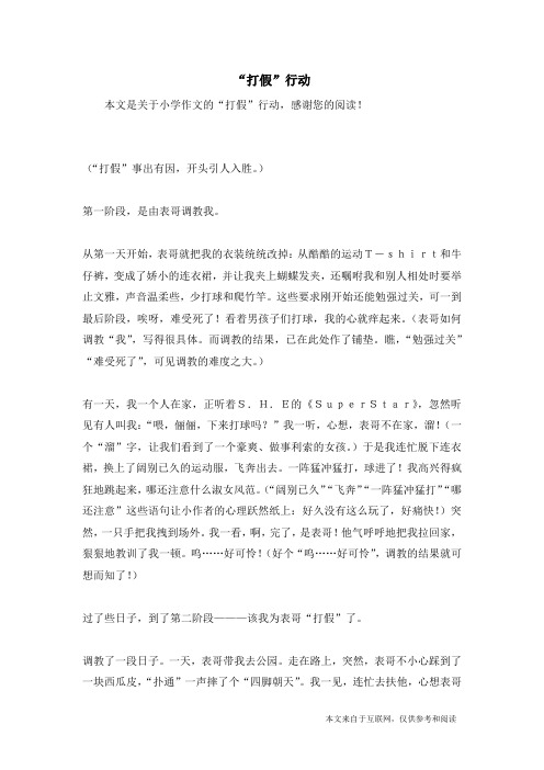 “打假”行动_小学作文