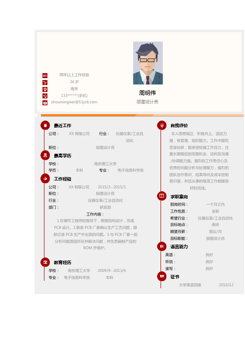 版图设计员简历模版
