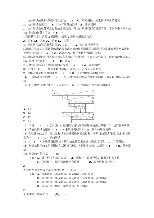 软件质量测试试题