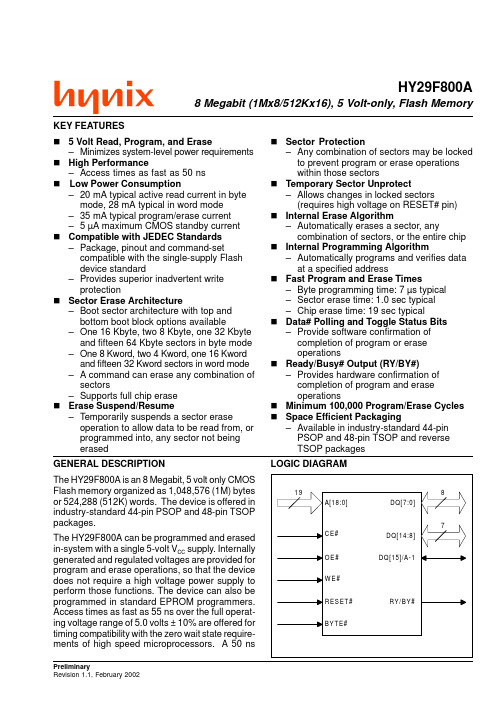 HY29F800ABR-55资料