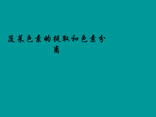 高二化学菠菜中色素的提取与分离  公开课一等奖课件