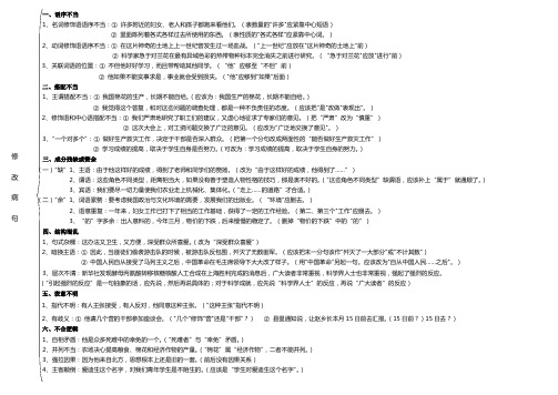 (完整)高中语病复习：思维导图