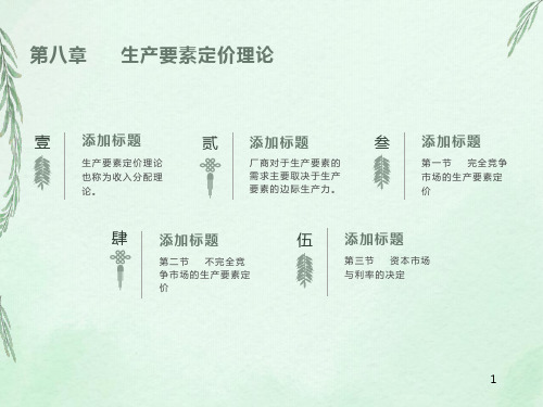 西方经济学第八章生产要素定价理论