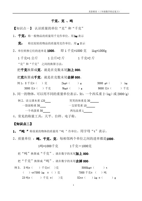 千克、克、吨