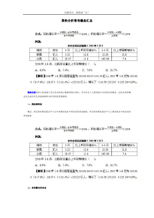 资料分析常考概念汇总(全超考公,助你成“公”)