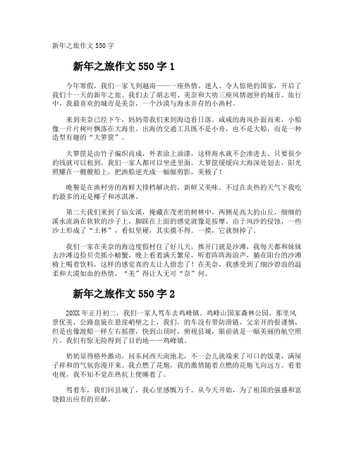 新年之旅作文550字