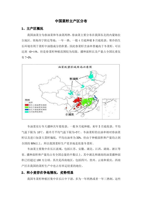 中国菜籽产区