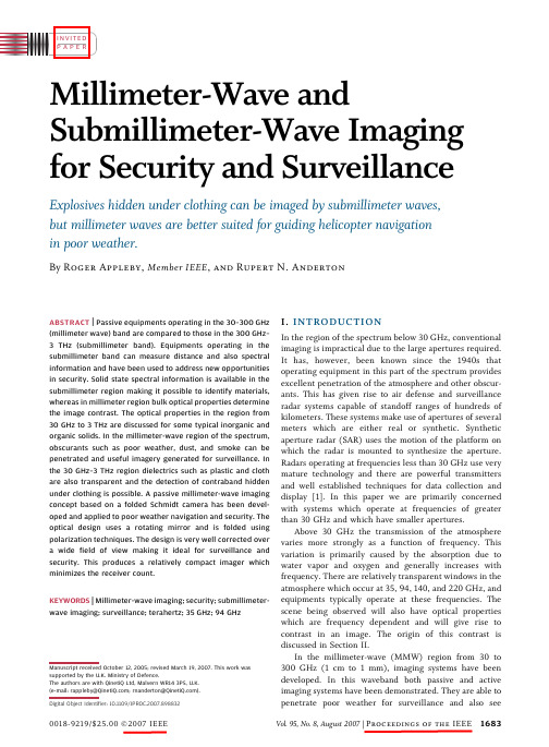 Millimeter-Wave and Submillimeter-Wave Imaging for Security and Surveillance