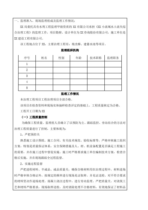 监理总结报告