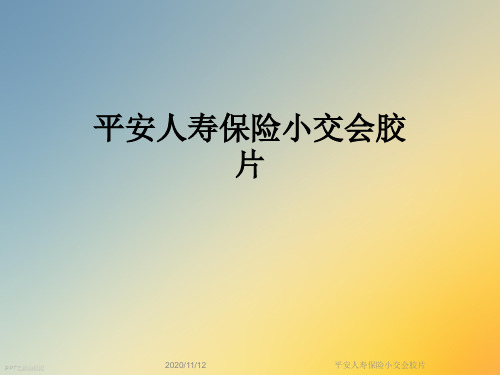 平安人寿保险小交会胶片