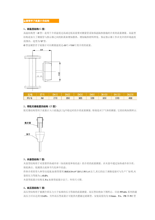 金属管浮子流量计的结构