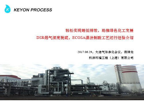 烟气深度脱硫ECOSA湿法制酸工艺运行经验介绍