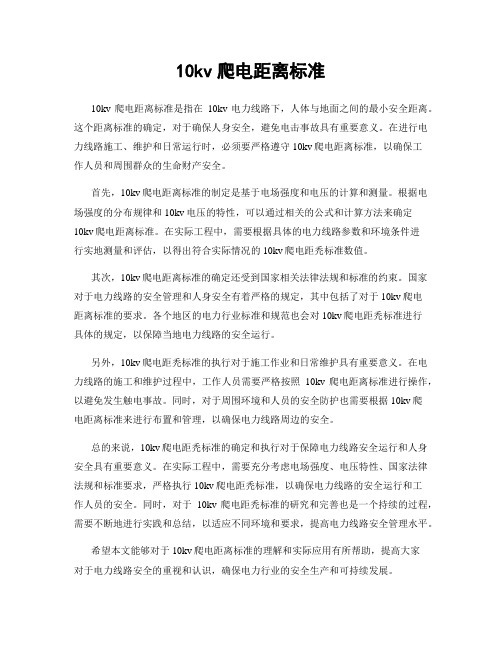 10kv爬电距离标准