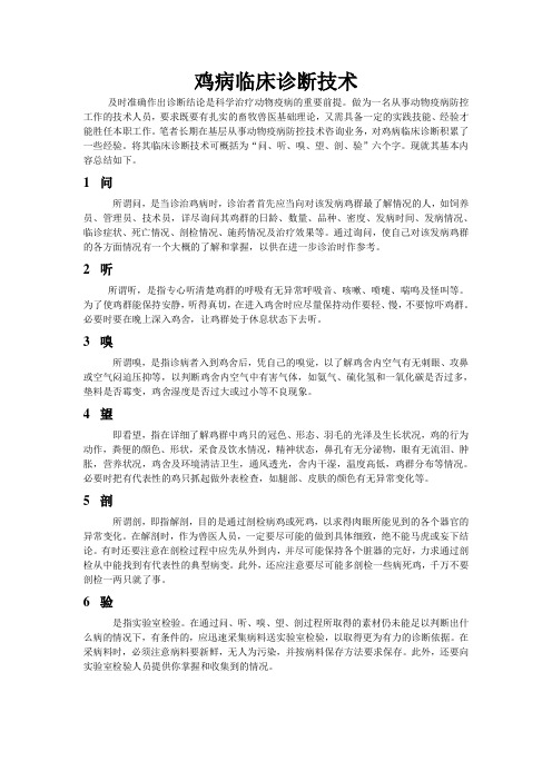 鸡病临床诊断技术