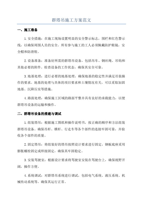 群塔吊施工方案范文