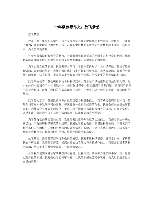 一年级梦想作文：放飞梦想