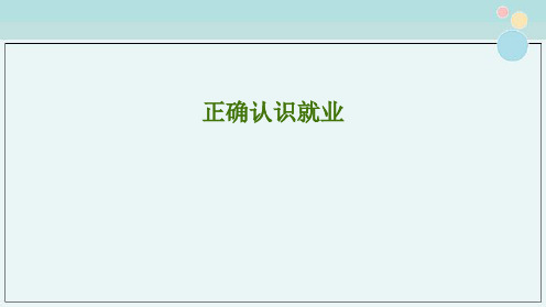 《正确认识就业》教学设计(省级获奖作品) 优质PPT课件