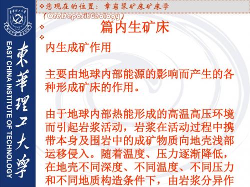 内生矿床--岩浆矿床概述(ppt 72页)
