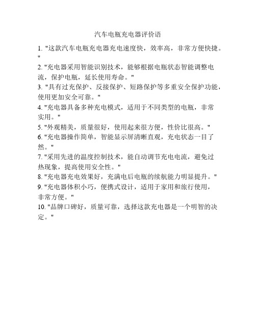汽车电瓶充电器评价语