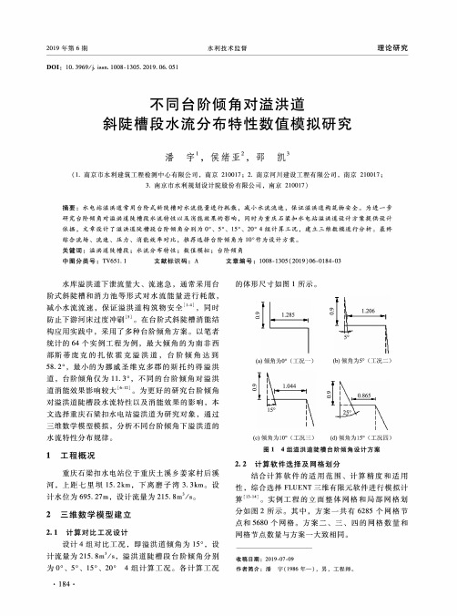 不同台阶倾角对溢洪道斜陡槽段水流分布特性数值模拟研究
