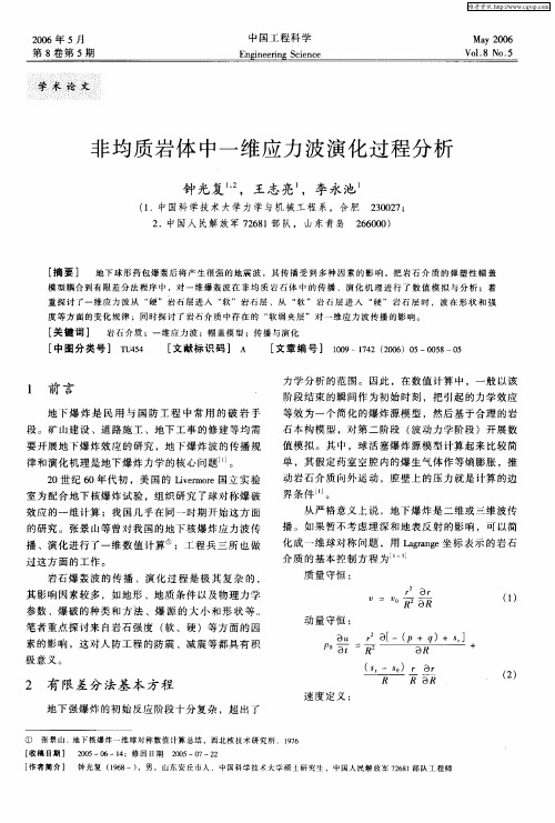 非均质岩体中一维应力波演化过程分析