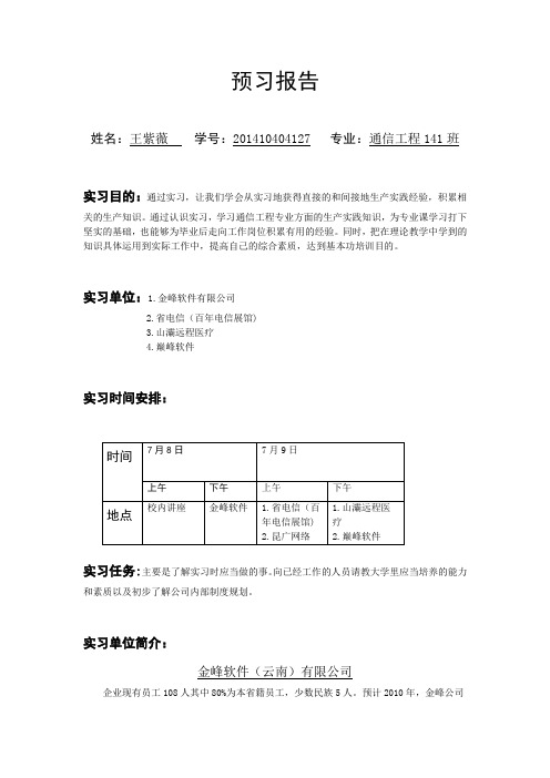 预习报告