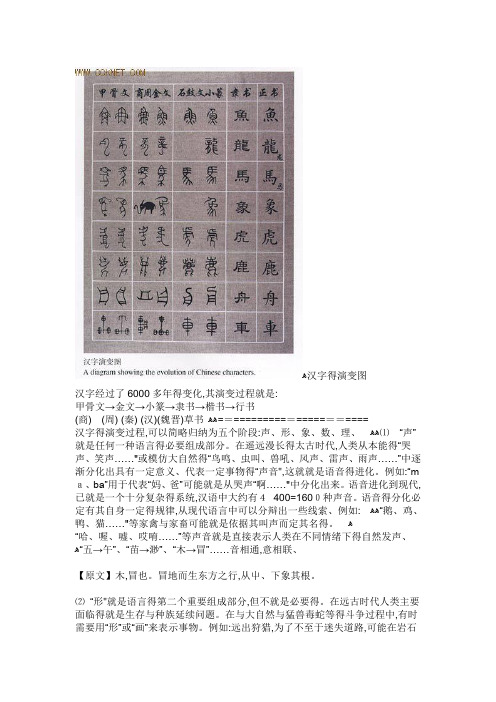 中国汉字的演变历史