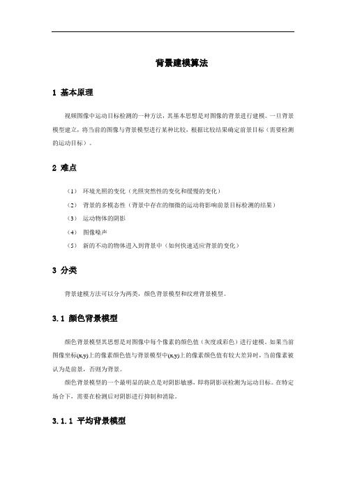 背景建模算法