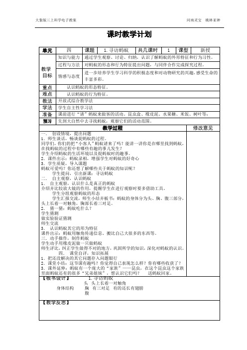 大象版小学科学三上第四单元电子教案