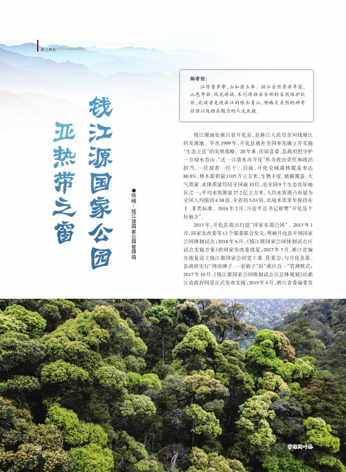 亚热带之窗 钱江源国家公园