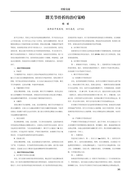 踝关节骨折的治疗策略