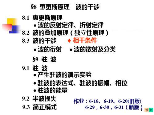 惠更斯原理    波的干涉