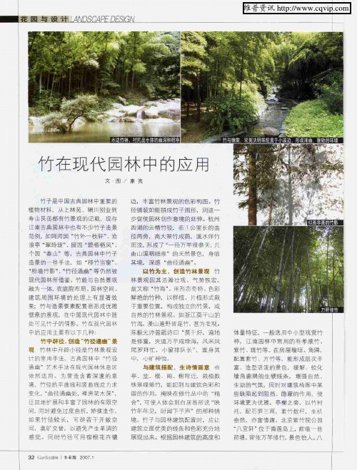 竹在现代园林中的应用